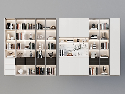 Study Bookcase Bookshelf Display Cabinet Locker Sideboard Decorative Cabinet Book Decorative Ornaments 3d model