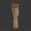 Game Movie Character Wooden Hand Sculpture With Palm Up Five Fingers And Fingertip Holes