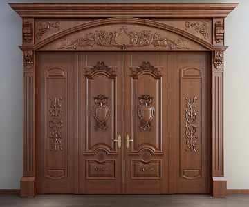 European-style double door 3d model