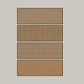 Modern Brown Perforated Partition Panels With Grid Pattern For Room Divider 3d model