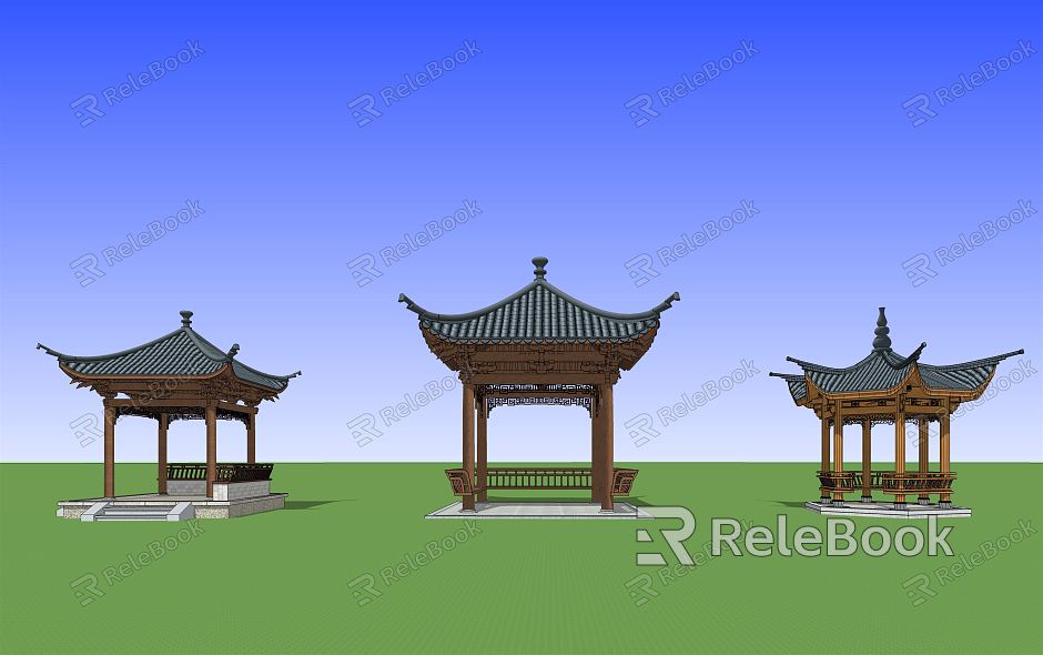 Chinese style pavilion landscape pavilion model