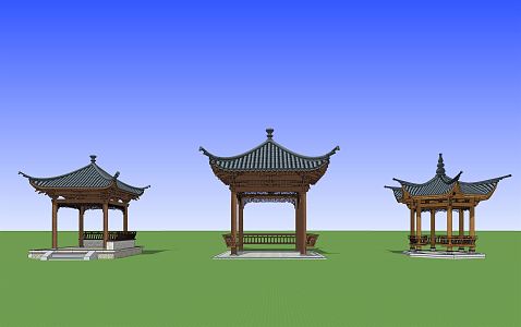 Chinese style pavilion landscape pavilion 3d model