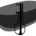 Modern Transparent Freestanding Bathtub With Black Faucet And Handheld Shower