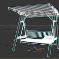 Outdoor Wooden Playground Swing With Canopy Bench And Soft Comfortable Cushions