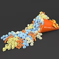 Orange Welcome Cone With Scattered Colorful Blue Yellow Orange Particles