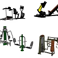 Various Types of Gym Sports Equipment Including Treadmill Exercise Bike Rowing Machines and Multi Trainers