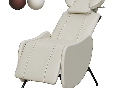 Plush Beige Leather Massage Chair With Ergonomic Backrest And Supportive Armrest Design 3d model