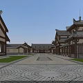 Ancient Chinese Architectural Complex With Traditional Courtyard And Classic Roof Design