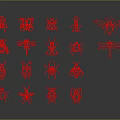 Red Insect Silhouettes Collection Featuring Various Types With Reflections On Dark Background