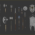 Ancient weapons Cold weapons Medieval items Medieval weapons Swords, spears, halberds, axe hooks 3d model