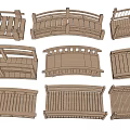 Modern Landscape Bridge Small Arch Bridge Wooden Arch Bridge Courtyard Bridge 3d model