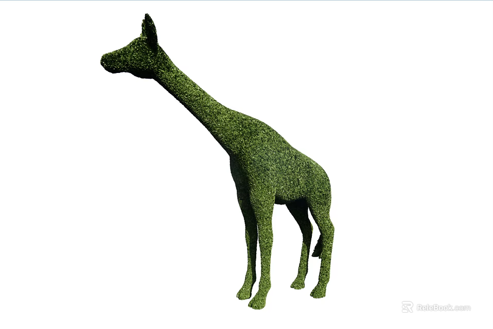 Giraffe Shaped Topiary Bush With Green Foliage And Lifelike Design 3d model 