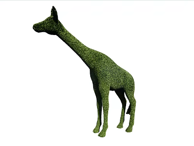 Giraffe Shaped Topiary Bush With Green Foliage And Lifelike Design 3d model