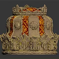 Exquisite Gold Crown Adorned With Red Ornate Details Fine Jewelry Piece