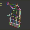 Chrome Plated Metal Storage Shelf With Multi Layer Design And Hanging Hooks