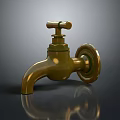 Vintage Style Brass Faucet Wall Mounted Shiny Finish Classic Design Household Item