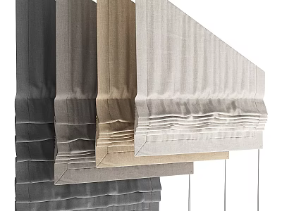 Modern Curtains Design With Multiple Colors Fabric Panels And Elegant Styles 3d model