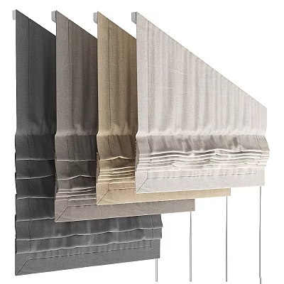 Modern Curtains Design With Multiple Colors Fabric Panels And Elegant Styles 3d model