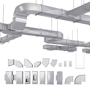 Industrial air duct ceiling ventilation duct 3d model