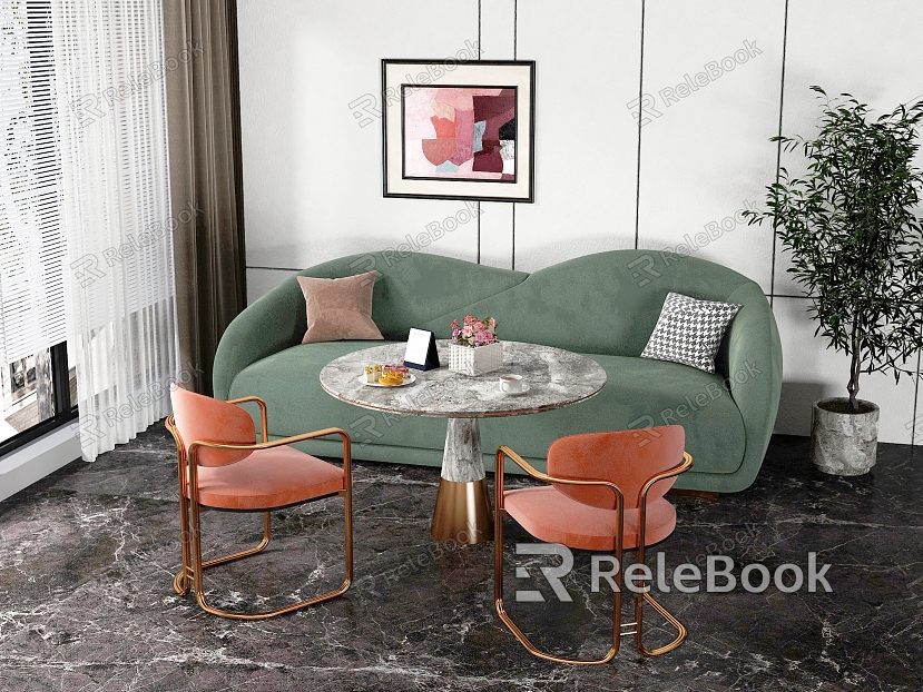 double sofa dining table chair leisure sofa model