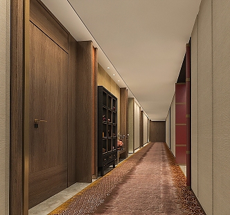 Hotel room aisle 3d model