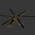Futuristic Military Helicopter 3D Model With Rotor And Streamlined Design 3d model