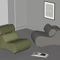 Modern Single Sofa Lazy Sofa Module Sofa 3d model