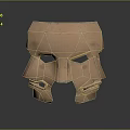 Geometric Copper Helmet Design for Warrior Character and Mythical Creature