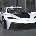 White Racing Sports Car With Sleek Aerodynamic Body And Open Cockpit Design