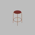 Modern Metal Frame Bar Stool With Red Padded Seat And Sleek Design