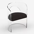 Transparent Acrylic Frame Leisure Chair With Black Padded Seat And Modern Design