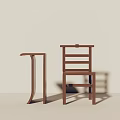 Wooden Single Chair With Simple Design And Matching Side Table In Light Room