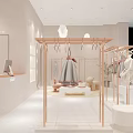 Cozy Modern Children's Clothing Store with Mannequins Racks Shoes Display Table and Cloud Lamp