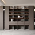 Modern Decorative Cabinet With Layered Shelves Drawers And Ambient Lighting For Home