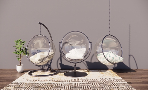 Modern Hanging Chair Glass Hanging Chair 3d model