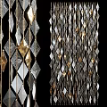 Modern Elegant Wall Decor With Diamond Shaped Metal Glass Gold Silver Elements 3d model