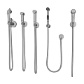 Multiple Wall Mounted Chrome Shower Head Systems With Handheld Sprayers 3d model