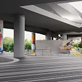 Vibrant Underpass Recreational Space With Colorful Floor And Graffiti Covered Pillars