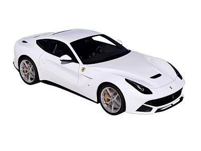 White Ferrari Sports Car With Sleek Body Design Black Windows And Alloy Wheels 3d model
