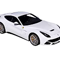 White Ferrari Sports Car With Sleek Body Design Black Windows And Alloy Wheels