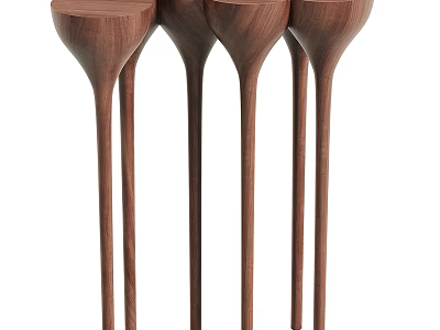 Unique Wooden Side Tables With Slender Legs And Modern Design 3d model