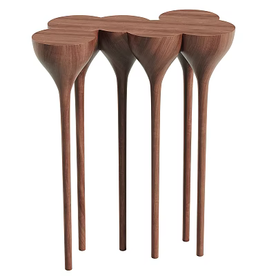 Unique Wooden Side Tables With Slender Legs And Modern Design 3d model