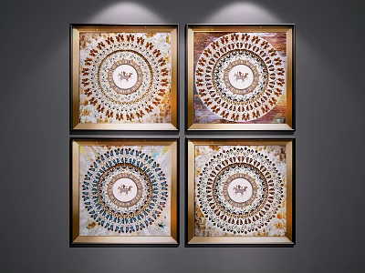 New Chinese Animal Painting Hanging Painting 3d model