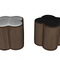Bonaldo New Chinese Style Sofa Stool Solid Wood Sofa Stool Fabric Sofa Stool 3d model