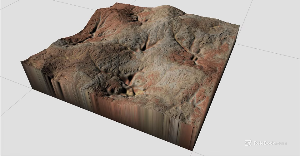 Garden Landscape Design Featuring 3D Terrain Model With Natural Undulating Textures 3d model