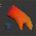 Modern 3D Designed Gradient Glove In Red To Orange With Purple Accent Fashion Accessory