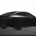 Black Mercedes AMG Sporty Coupe Car with Sleek Body Lines and Red Brake Calipers