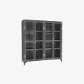Modern Entryway Cabinet Sideboard With Mesh Doors And Metal Frame Storage Design