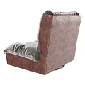 Modern Single Sofa with Wicker Frame and Gray Tufted Plush Cushions 3d model