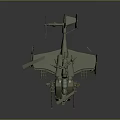 Military Green Fighter Jet With Rotor Weapons Detailed Wing And Design